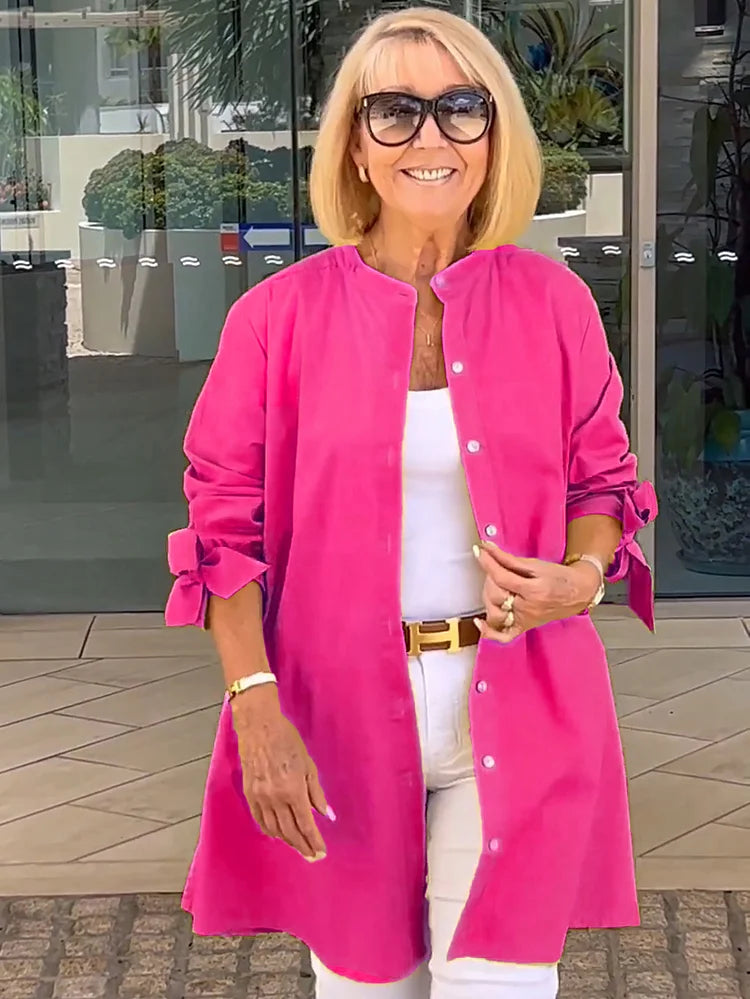 ELLARIA – GATHERED BACK COTTON SHIRT JACKET