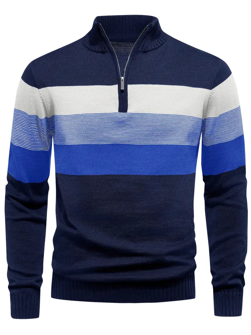 Brit & Boho™️ | The Luxe Colorblock Quarter Zip