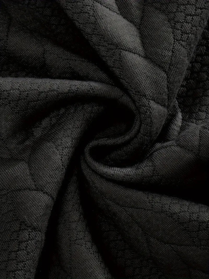 Brit & Boho™️ | Casual Jacquard Quarter-Zip Sweater