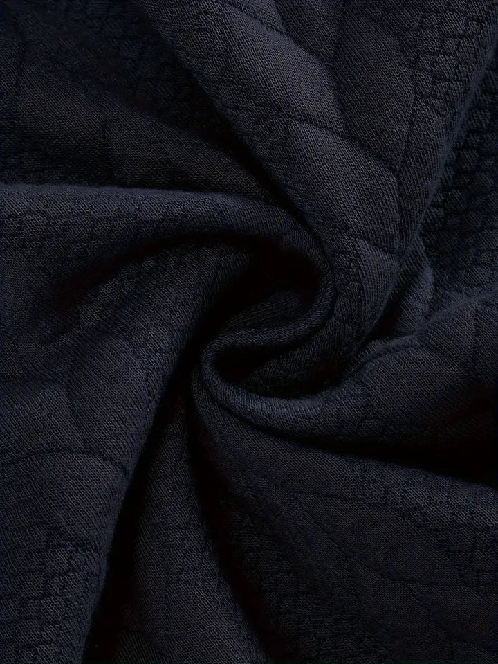 Brit & Boho™️ | Casual Jacquard Quarter-Zip Sweater