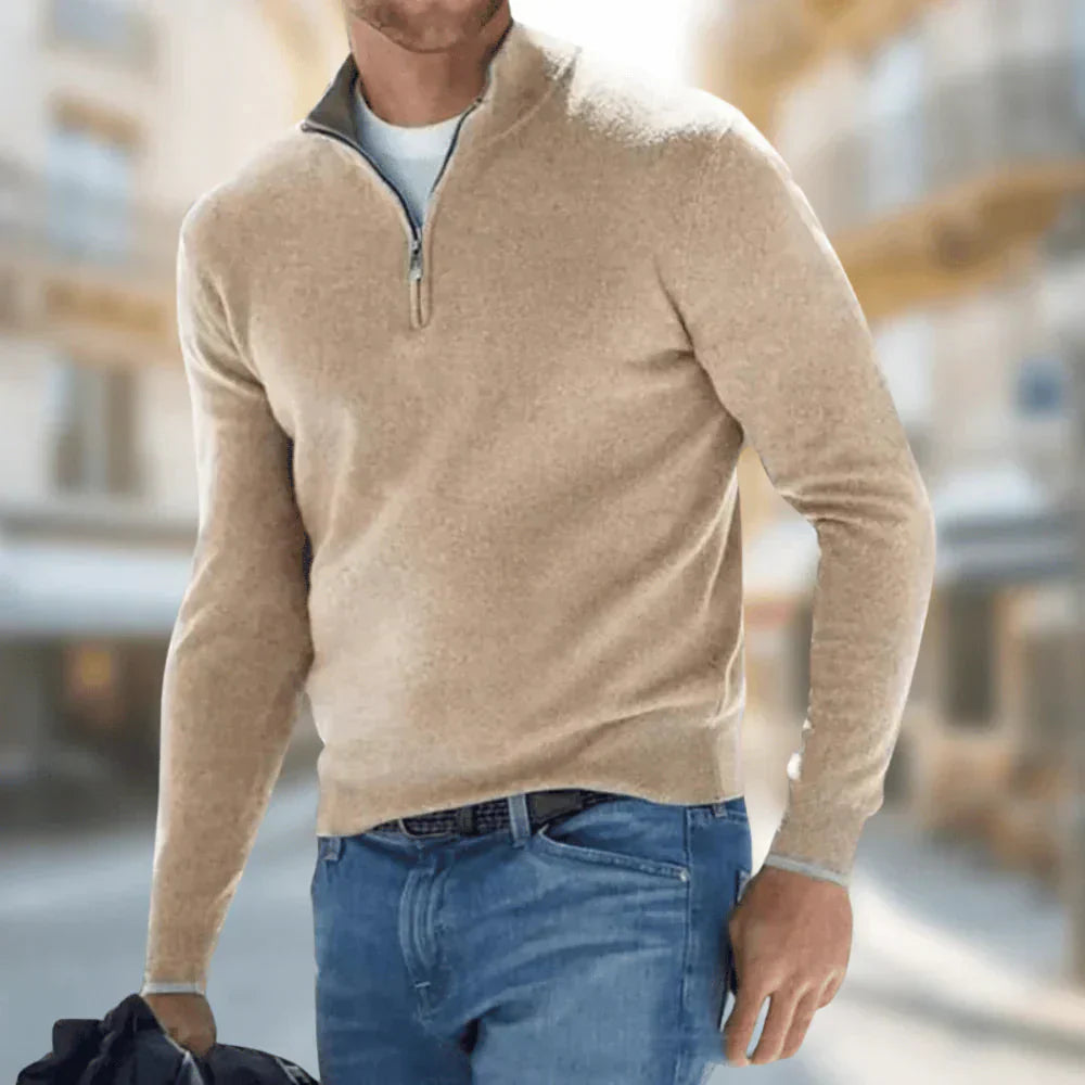 Brit & Boho™️ | Hudson - Men's Quarter-Zip Sweater
