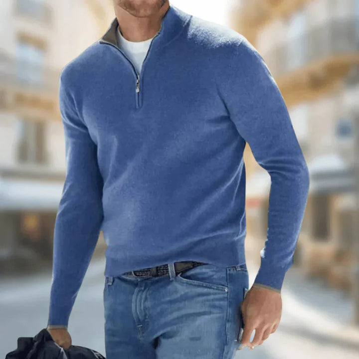 Brit & Boho™️ | Hudson - Men's Quarter-Zip Sweater