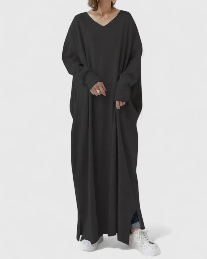 ORYNELLETH – COMFORTABLE V-NECK DRESS