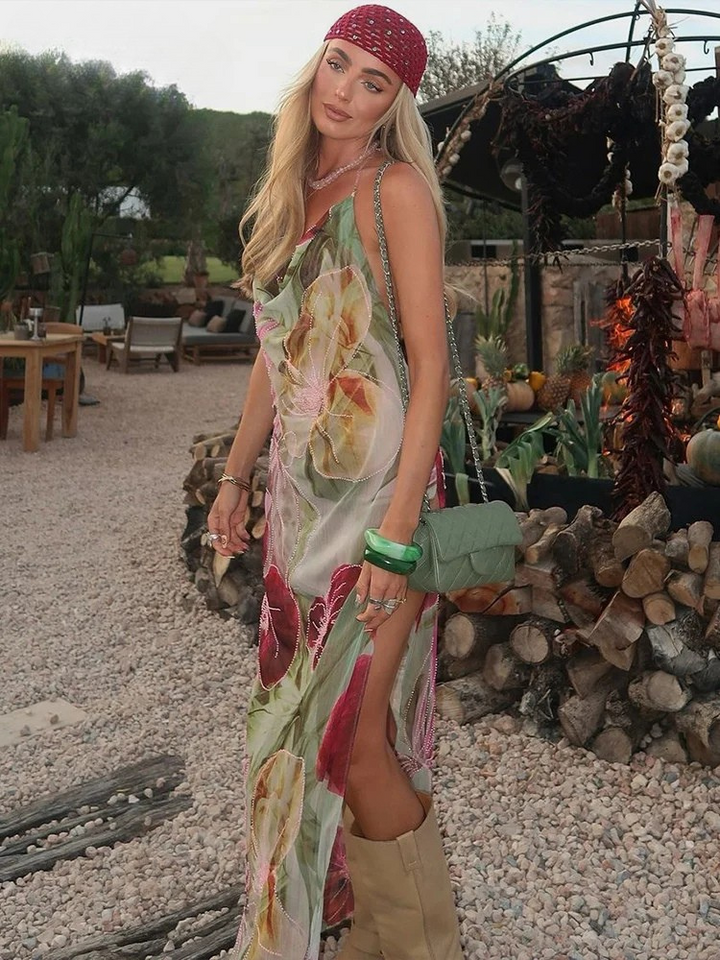 Isla - Backless Chiffon Maxi Dress