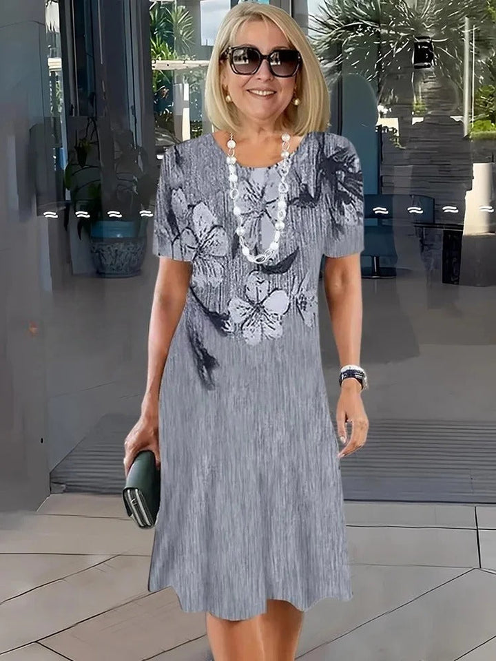 SHIRA – COMFORTABLE LOOSE PRINTED MEDIUM DRESS