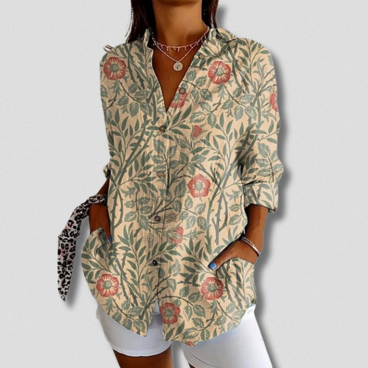 Fallon | Long Sleeve Floral Button-Down Shirt