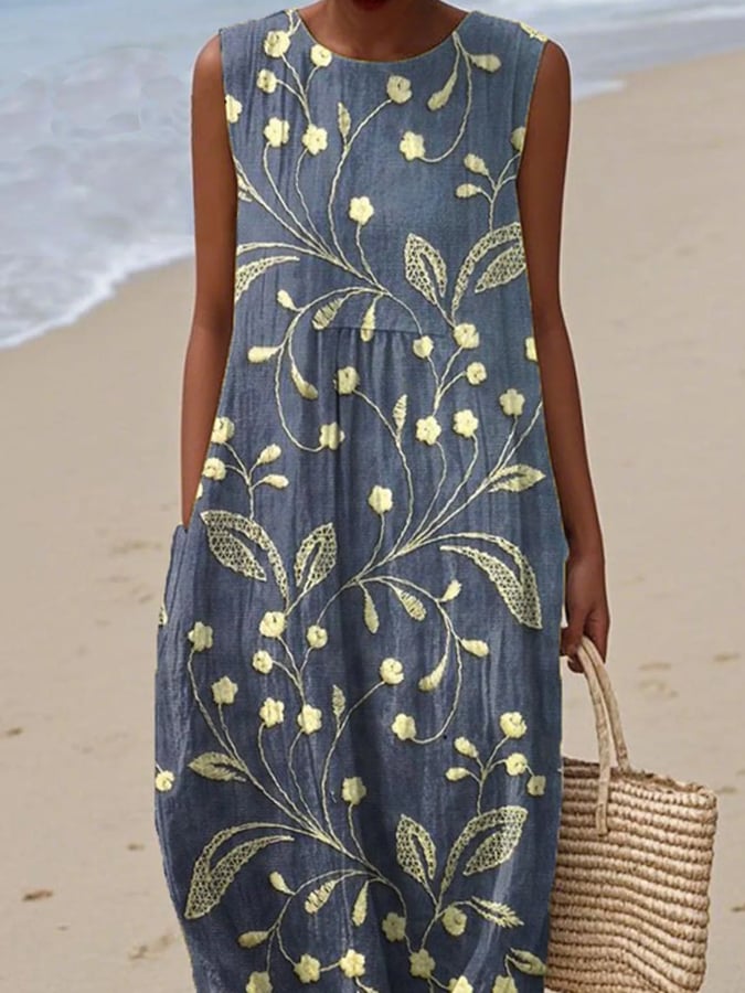 Blanca – Breathable Sleeveless Floral Dress