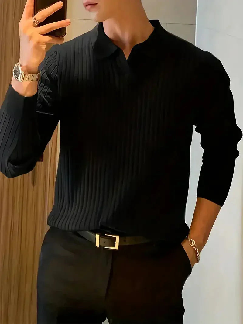 Brit & Boho™️ | Ribbed Knit Pullover Shirt