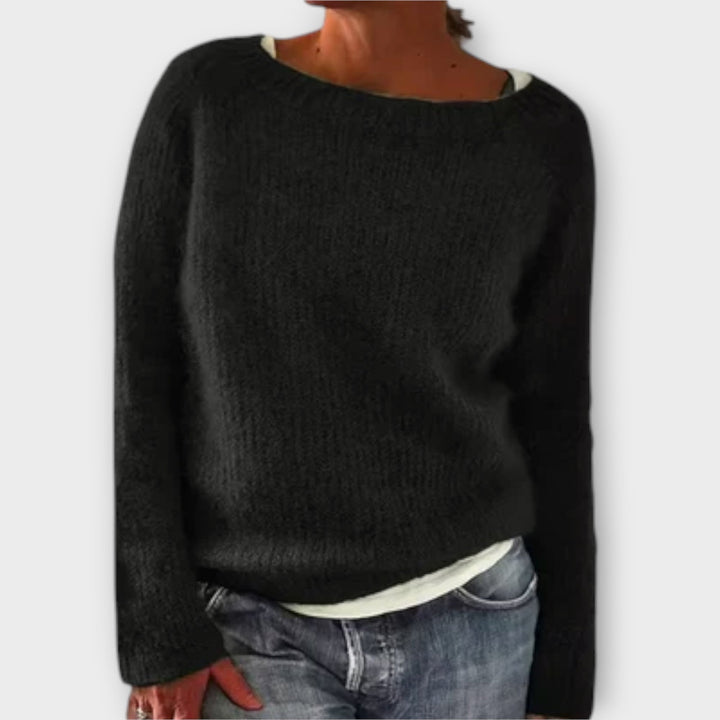 VENALARAE – SOLID COLOR KNIT SWEATER