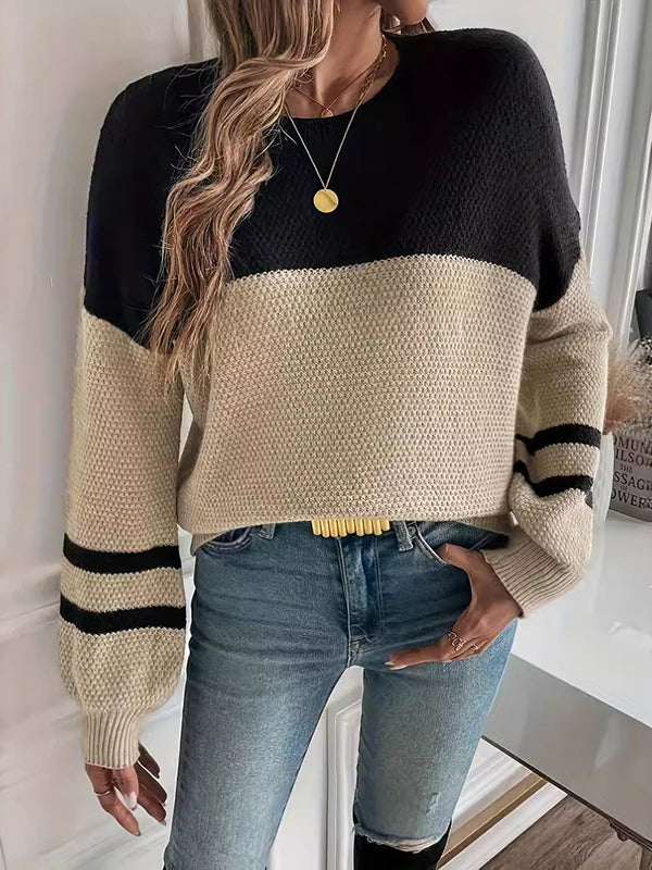 Brylee - Two-Tone Knit Sweater