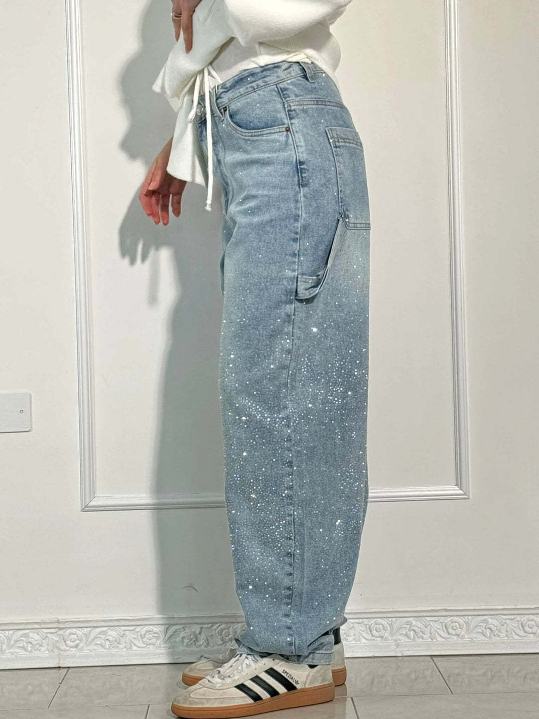 Victoria - High-Waist Glitter Jeans
