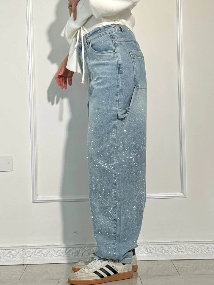 Victoria - High-Waist Glitter Jeans