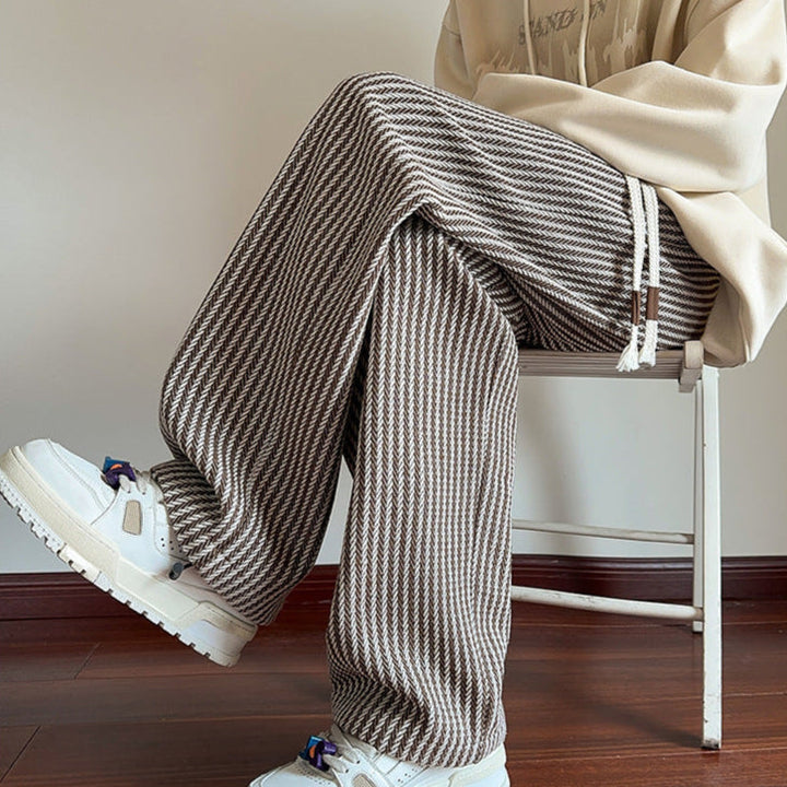 XAVIERA – MODERN HERRINGBONE RELAXED SWEATPANTS