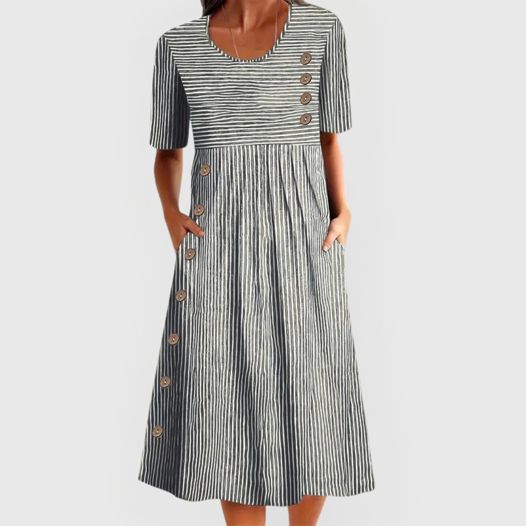 Wanda - Striped Midi Dress