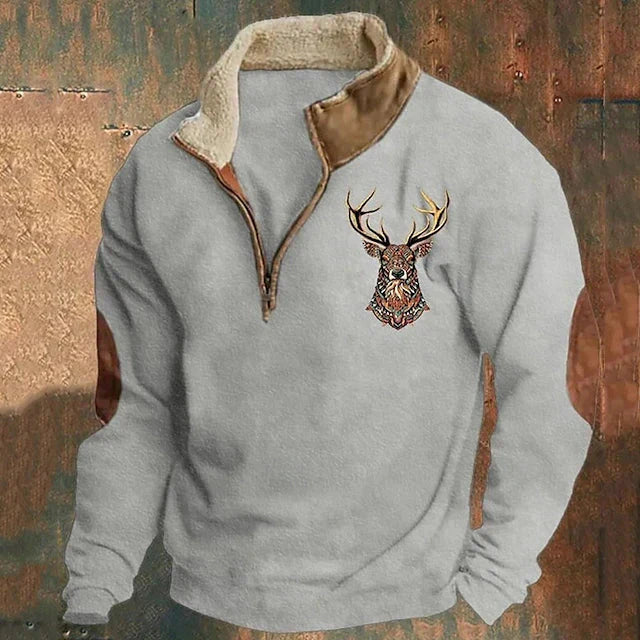 CHRISTOS – PREMIUM SWEATER WITH DEER DETAIL