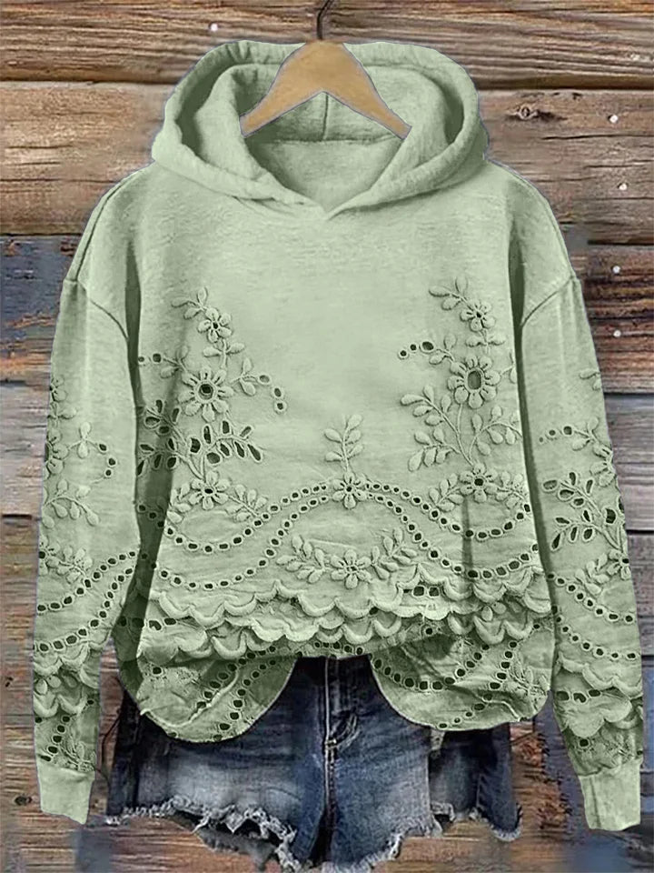 LINDA – SWEATER WITH LACE DETAILS