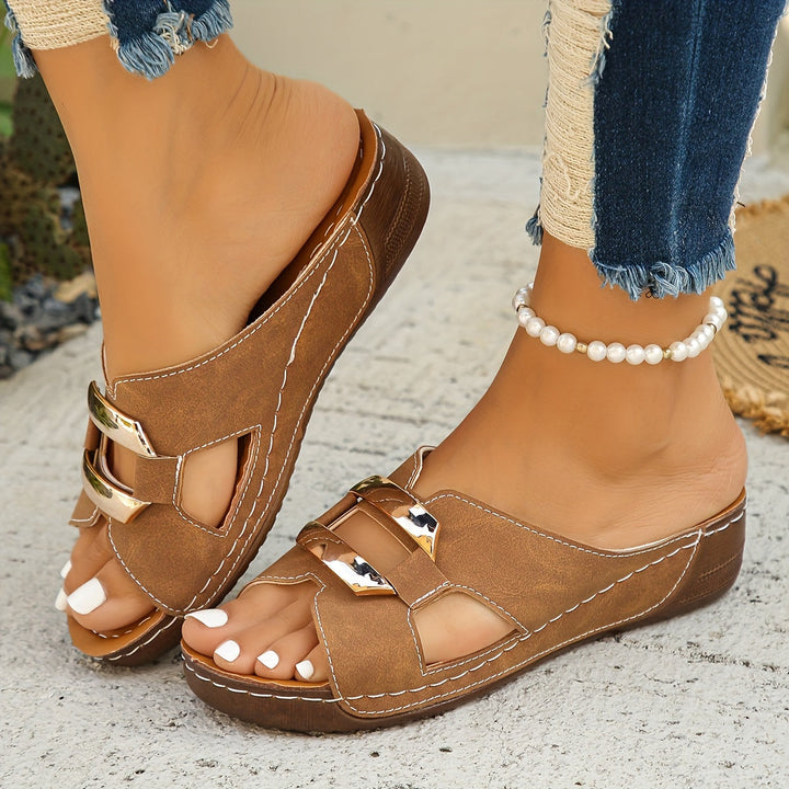 Capri Buckle Slide Sandals