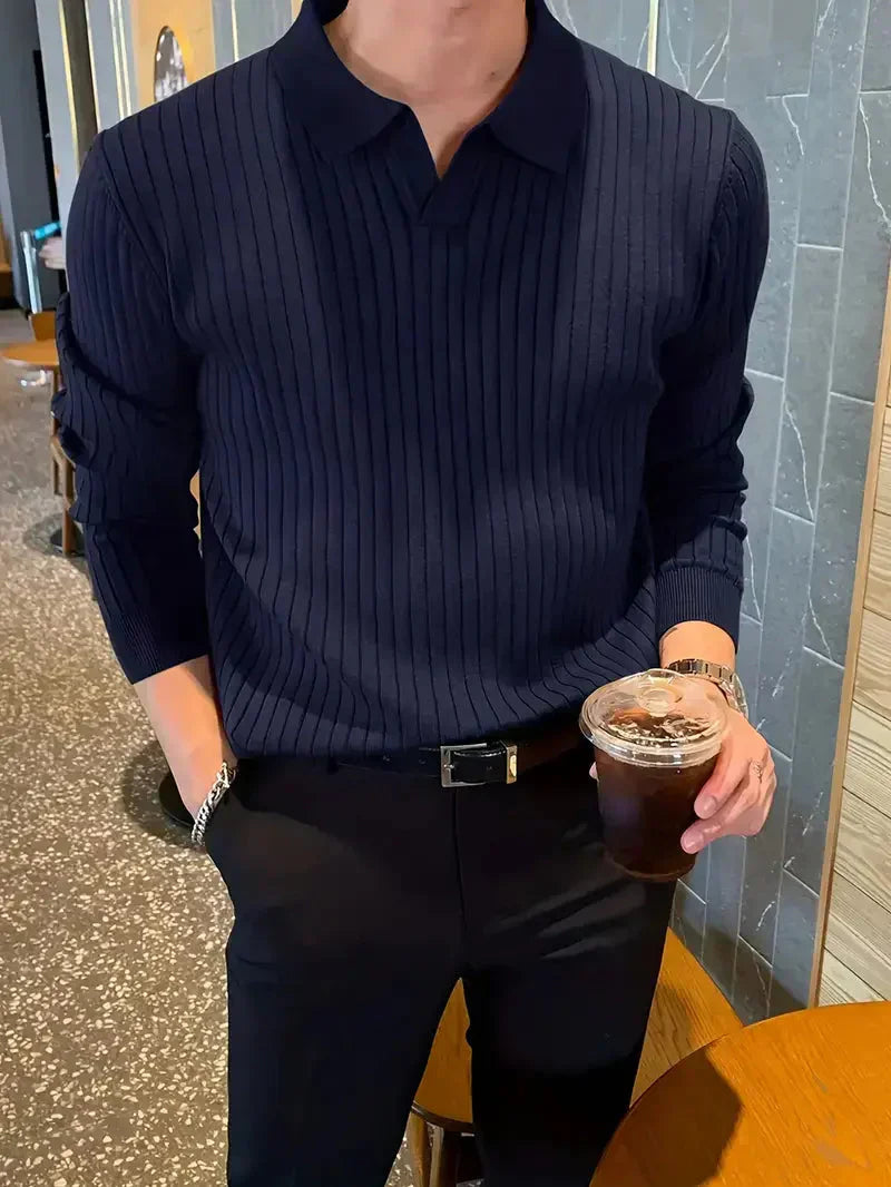 Brit & Boho™️ | Ribbed Knit Pullover Shirt