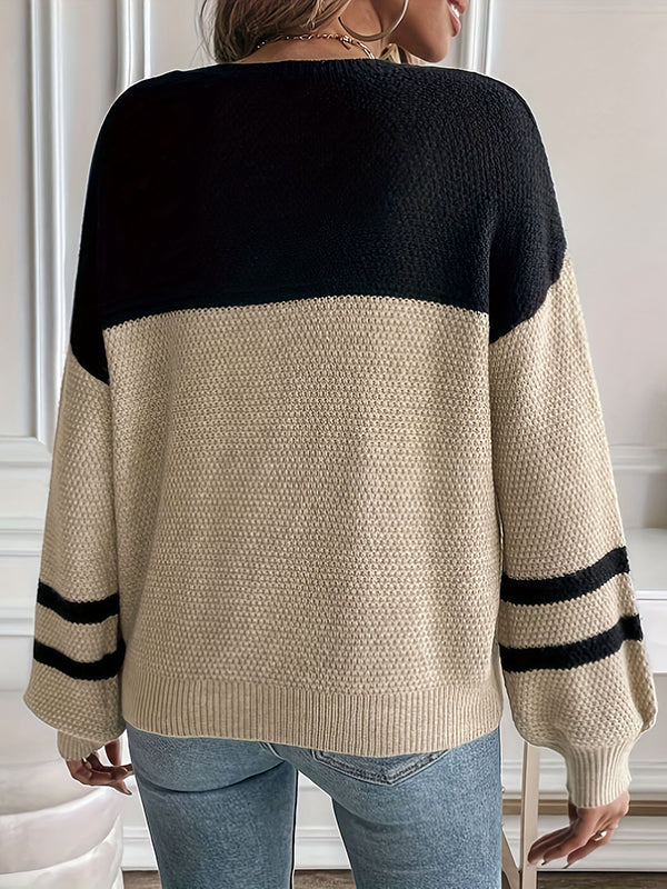 Brylee - Two-Tone Knit Sweater
