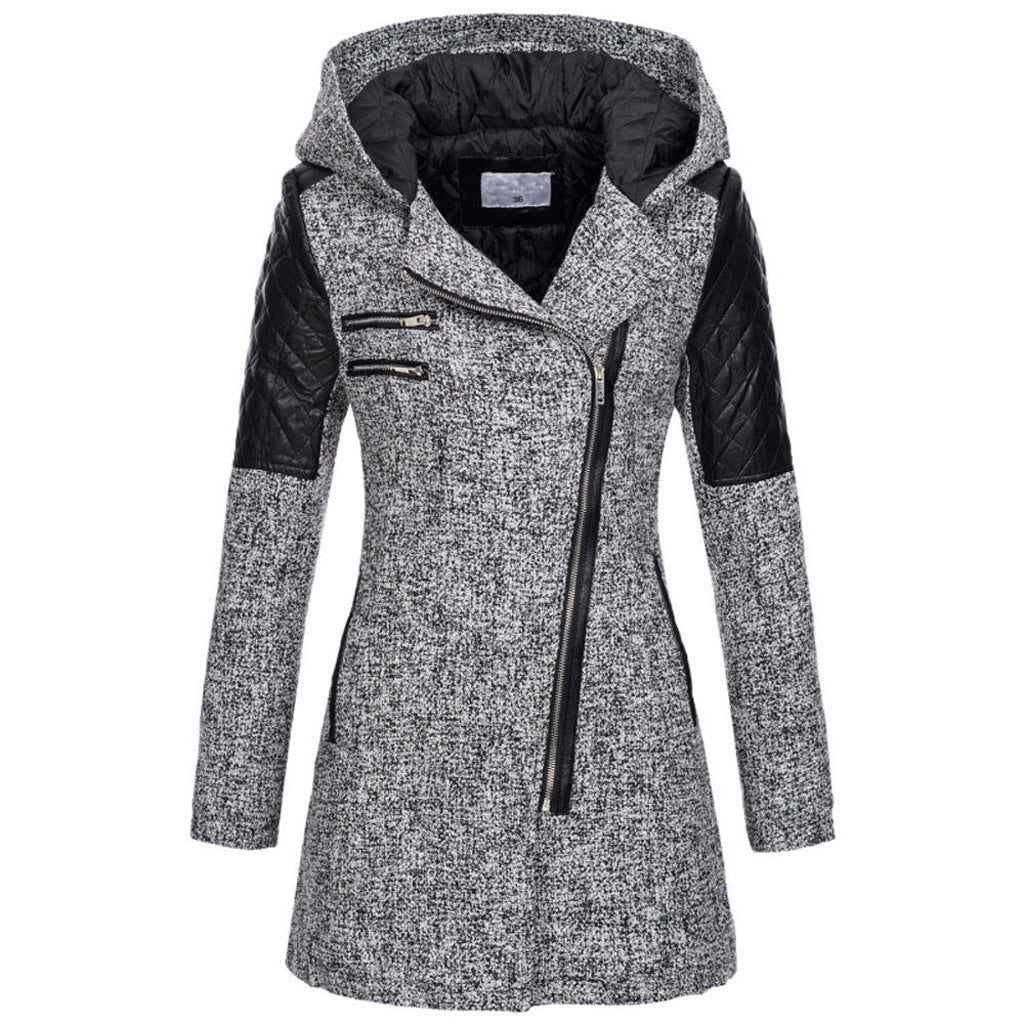 Zoe – Stylish Slant-Zip Winter Jacket