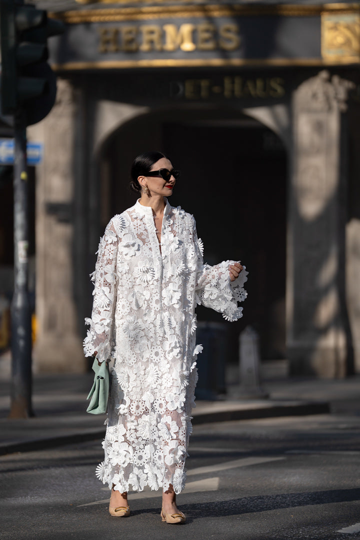 Yelira - Elegant Lace White Dress