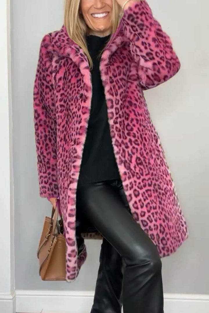 SABRINA – LUXE LEOPARD FAUX FUR COAT