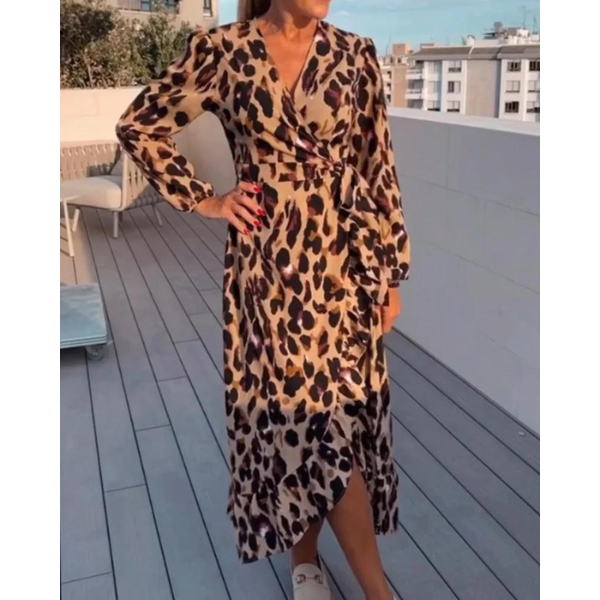 SELAH – LEOPARD PRINT AUTUMN MAXI DRESS
